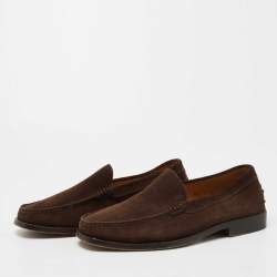 Pre Owned Tod's Brown Suede Slip On Loafers Size 40
