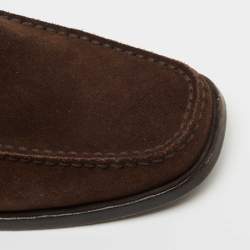 Pre Owned Tod's Brown Suede Slip On Loafers Size 40
