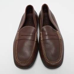 Tod's Dark Brown Leather Penny Loafers Size 41