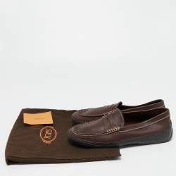 Tod's Dark Brown Leather Penny Loafers Size 41