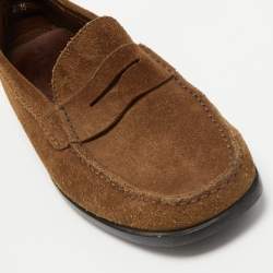 Pre Owned Tod's Brown Suede Penny Loafers Size 41.5