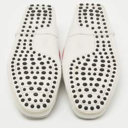 Pre Owned Tod's for Ferrari White Leather Slip On Loafers Size 40