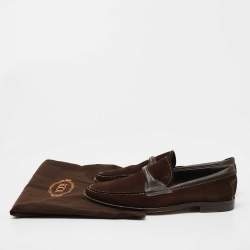 Pre Owned Tod's Brown Suede Slip On Loafers Size 39.5