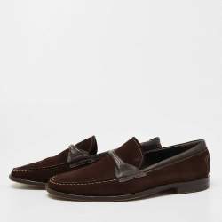 Pre Owned Tod's Brown Suede Slip On Loafers Size 39.5