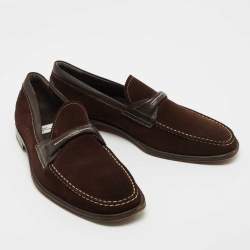 Pre Owned Tod's Brown Suede Slip On Loafers Size 39.5