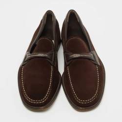 Pre Owned Tod's Brown Suede Slip On Loafers Size 39.5