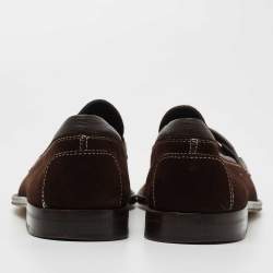 Pre Owned Tod's Brown Suede Slip On Loafers Size 39.5