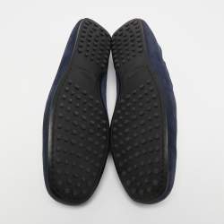 مملوكة مسبقًا Tod's Navy Blue Suede Slip On Loafers Size 44.5