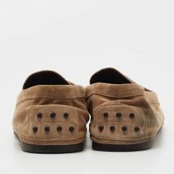 Pre Owned Tod's Beige Suede Penny Loafers Size 44.5