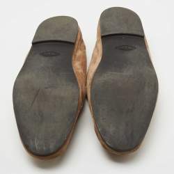 Pre Owned Tod's Beige Suede Penny Loafers Size 44.5