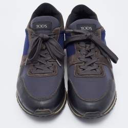 مملوكة مسبقًا Tod's Multicolor Neoprene and Suede Low Top Sneakers Size 44