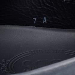 Pre Owned Tod's Grey Leather Braided Bow Slip On Loafers Size 41