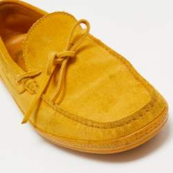 Pre Owned Tod's Yellow Suede Slip On Loafers Size 42.5