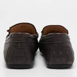 Pre Owned Tod's Brown Leather Slip On Loafers Size 45.5