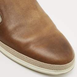 Pre Owned Tod's Two Tone Leather Espadrille Slip On Loafers Size 44.5
