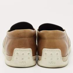 Pre Owned Tod's Two Tone Leather Espadrille Slip On Loafers Size 44.5