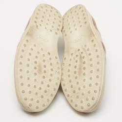 Pre Owned Tod's Two Tone Leather Espadrille Slip On Loafers Size 44.5