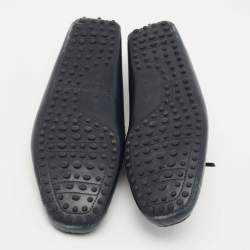 Pre Owned Tod's Navy Blue Leather Slip On Loafers Size 44