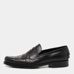 Pre Owned Tod's Black Leather Penny Loafers Size 45.5
