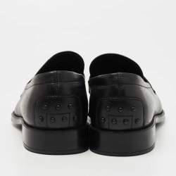 Pre Owned Tod's Black Leather Penny Loafers Size 45.5
