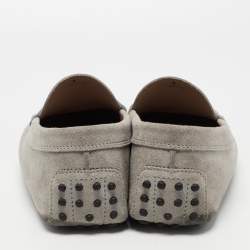 Pre Owned Tods Grey Suede Penny Gommini Loafers Size 42