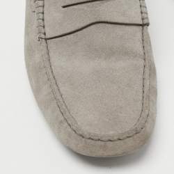Pre Owned Tods Grey Suede Penny Gommini Loafers Size 42