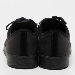 Pre Owned Lanvin Black Leather and Suede Lace Up Sneakers Size 41