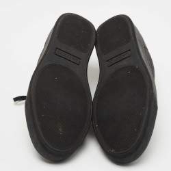 Pre Owned Lanvin Black Leather and Suede Lace Up Sneakers Size 41