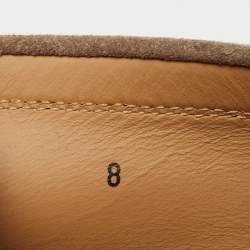 Pre Owned Tod's Grey Suede Gommini Slip On Loafers Size 42