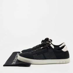 Tods Navy Blue/White Suede and Leather Low Top Sneakers Size 41.5