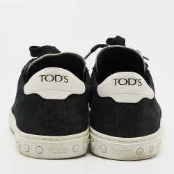 Tods Navy Blue/White Suede and Leather Low Top Sneakers Size 41.5