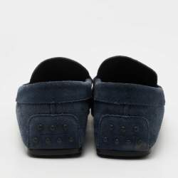 Pre Owned Tod's Blue Suede Gommini Loafers Size 41.5