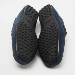 Pre Owned Tod's Blue Suede Gommini Loafers Size 41.5