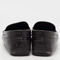 Tods Black Leather Gommino Driving Loafers Size 42