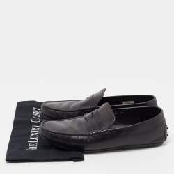 Tods Black Leather Gommino Driving Loafers Size 42