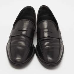 Tod's Black Leather Penny Slip On Loafers Size 39.5