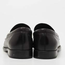 Tod's Black Leather Penny Slip On Loafers Size 39.5