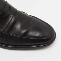 Tod's Black Leather Penny Slip On Loafers Size 39.5