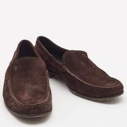 Tod's Dark Brown Suede Slip On Loafers Size 43
