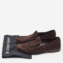 Tod's Dark Brown Suede Slip On Loafers Size 43