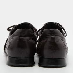 Pre Owned Tod's Dark Brown Brogue Leather Lace Up Derby Size 44.5