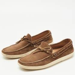 Pre Owned Tod's Light Brown Suede Gommino Loafers Size 41