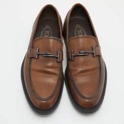 Tod's Brown Leather Slip on Loafers Size 41.5