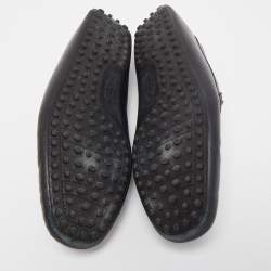 Pre Owned Tod's Black Leather Braided Bit Slip On Loafers Size 42