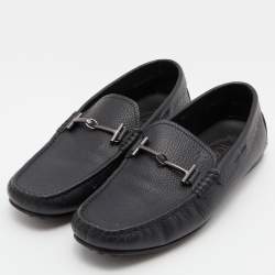 Tod's Black Leather Double T Slip On Loafers Size 39