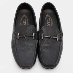 حذاء لوفرز تودز سليب أون مزين حرف تي مزدوج جلد كحلي مقاس 40