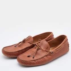 Pre Owned حذاء لوفرز تودز جومينو جلد بني مقاس 39.5