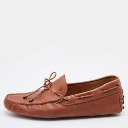 Pre Owned حذاء لوفرز تودز جومينو جلد بني مقاس 39.5