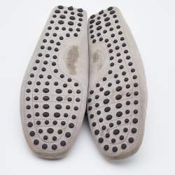 Pre Owned Tod's Tri Color Suede and Croc Embossed Leather Bow Gommino Loafers Size 45.5