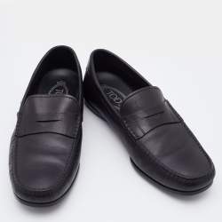 Tod's Black Leather Driving Penny Loafers Size 40